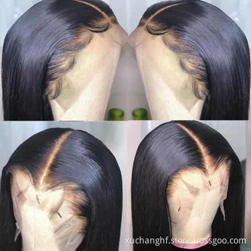 HF China Natural Color Long Swiss Lace Straight Hair Wig For Black Women Full Lace Front Wigs Raw Indian Wig